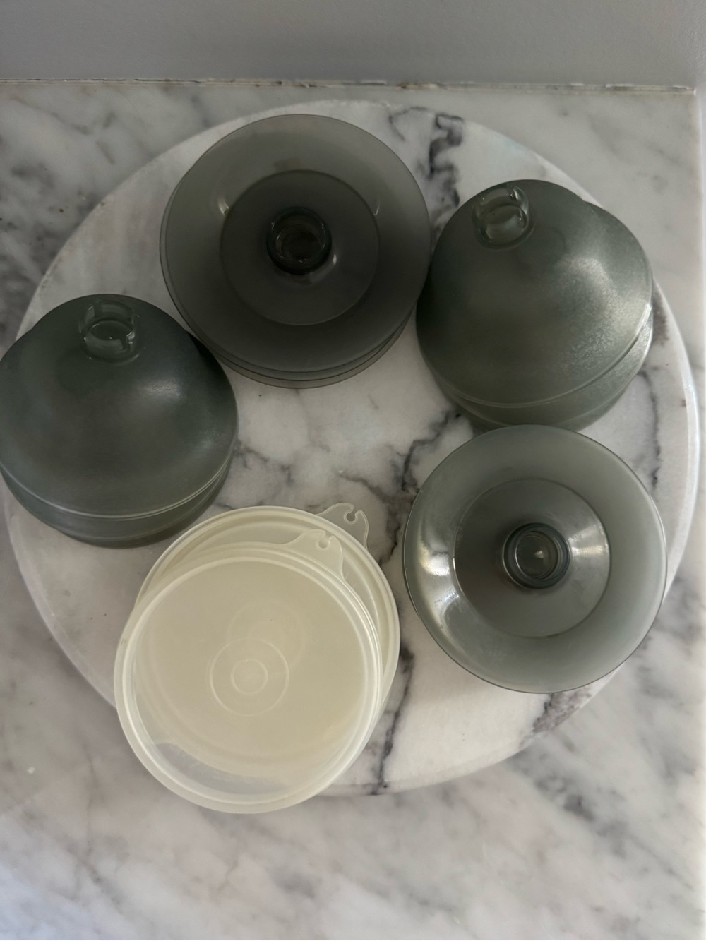 "Vintage Tupperware Smokey Grey Dessert Cups-set of 6 - Picture 4 of 5